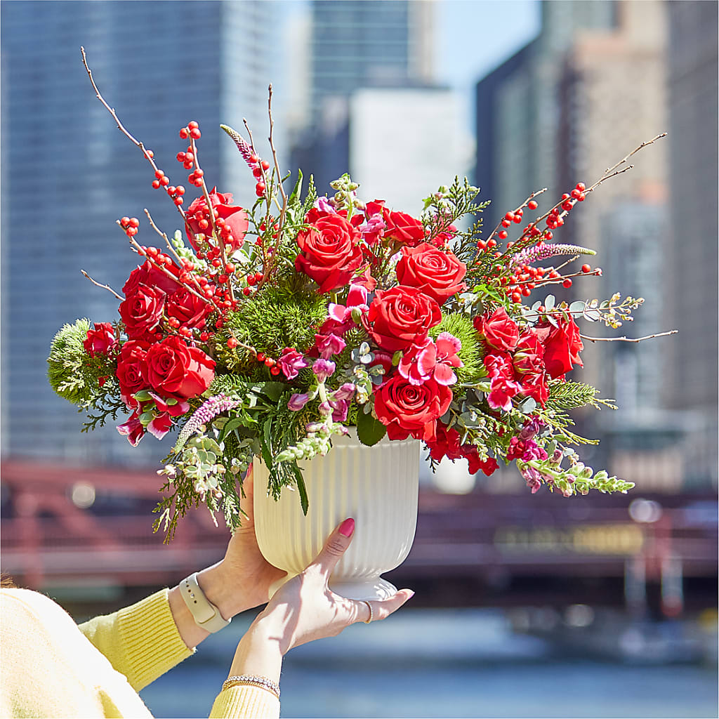 Big Red Bow Bouquet – Petal Palace, Lamesa TX