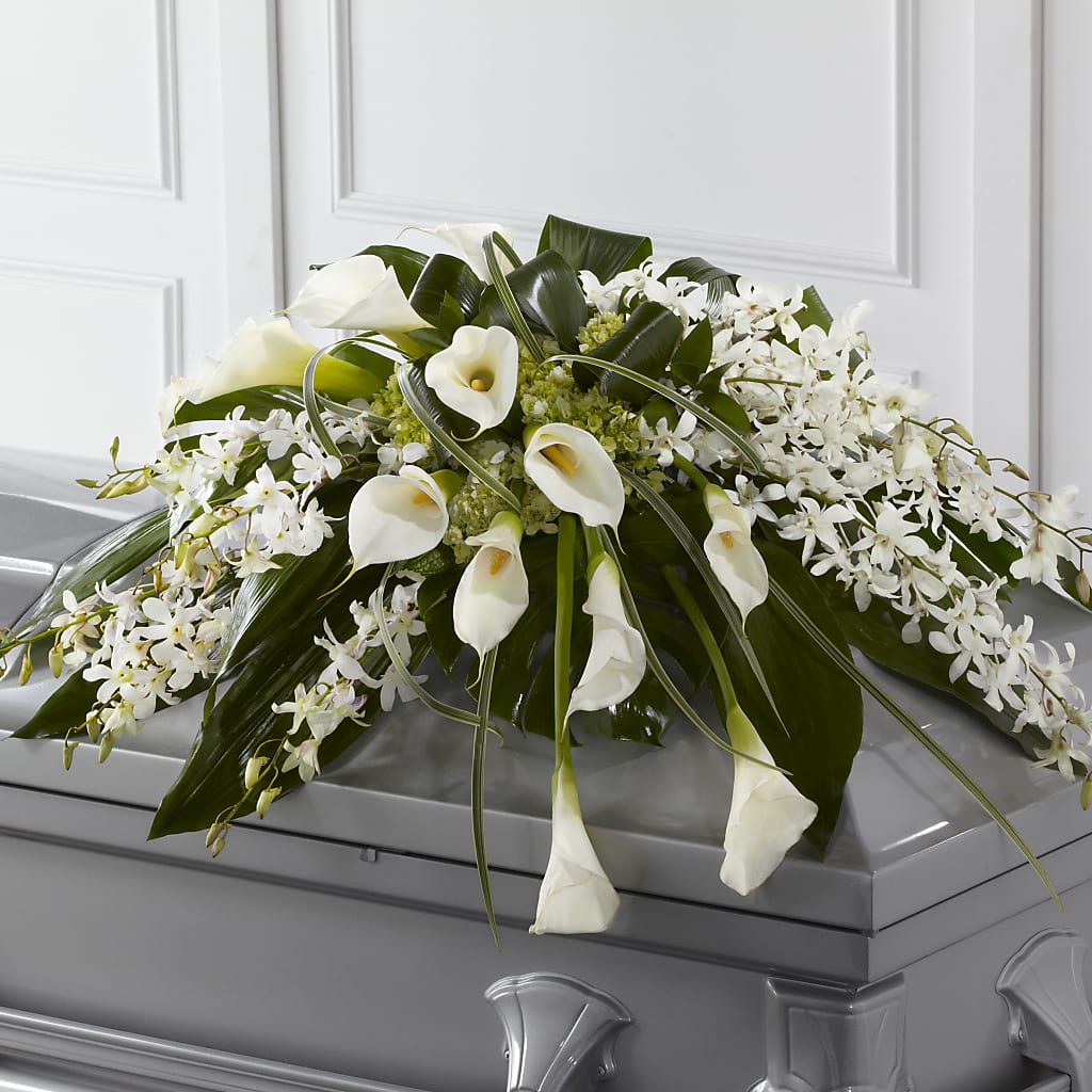Angel Wings Casket Spray – Petal Palace, Lamesa TX