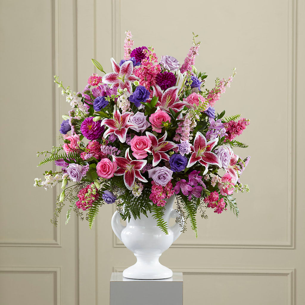 Peaceful Tribute Arrangement – Petal Palace, Lamesa TX