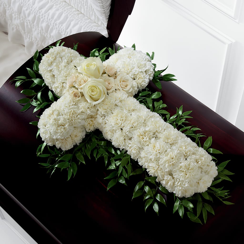 Peaceful Memories Casket Spray (Standard) – Petal Palace, Lamesa TX