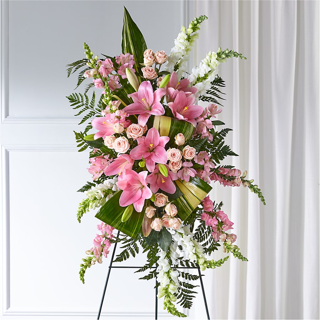 Elegant Embrace Standing Spray – Petal Palace, Lamesa TX