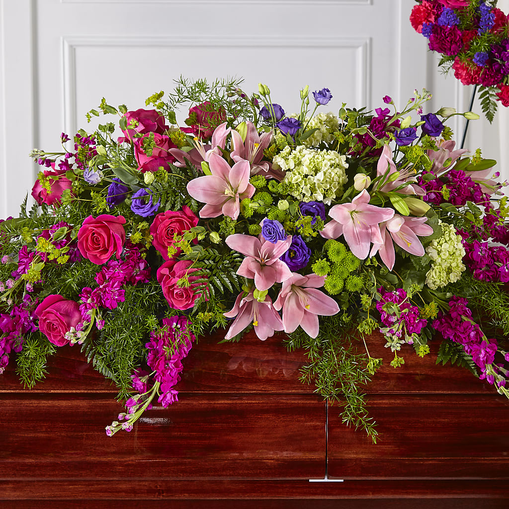 Radiant Tribute Casket Spray – Petal Palace, Lamesa TX
