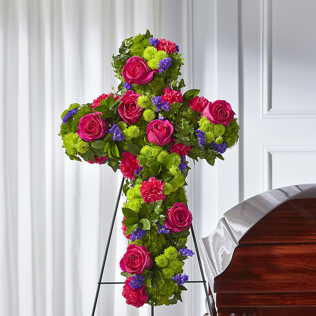 Tribute Rose Floral Cross – Petal Palace, Lamesa TX