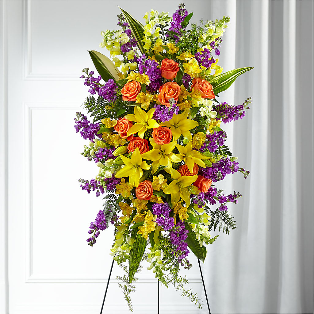 Thoughtful Prayers Standing Spray – Petal Palace, Lamesa TX
