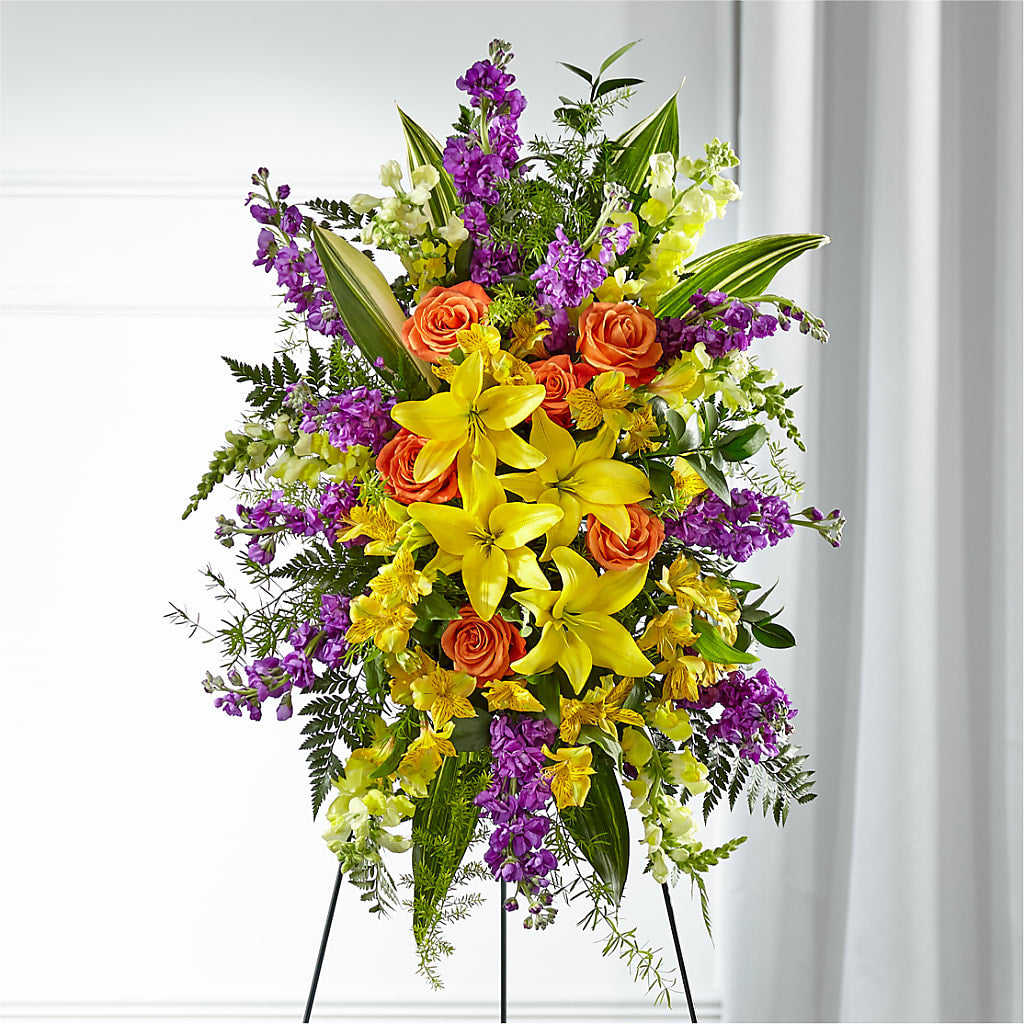 Thoughtful Prayers Standing Spray – Petal Palace, Lamesa TX