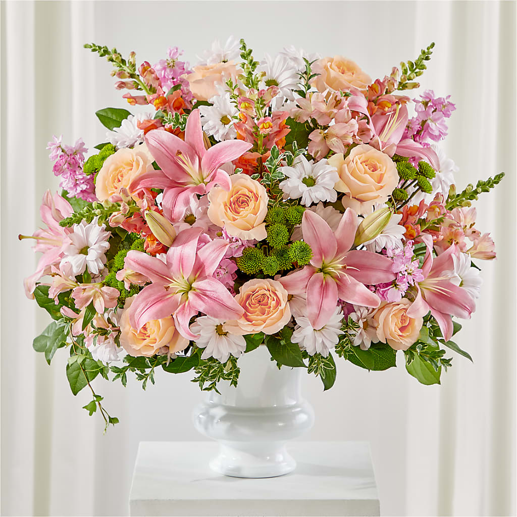 Heartfelt Gesture Urn Arrangement – Petal Palace, Lamesa TX