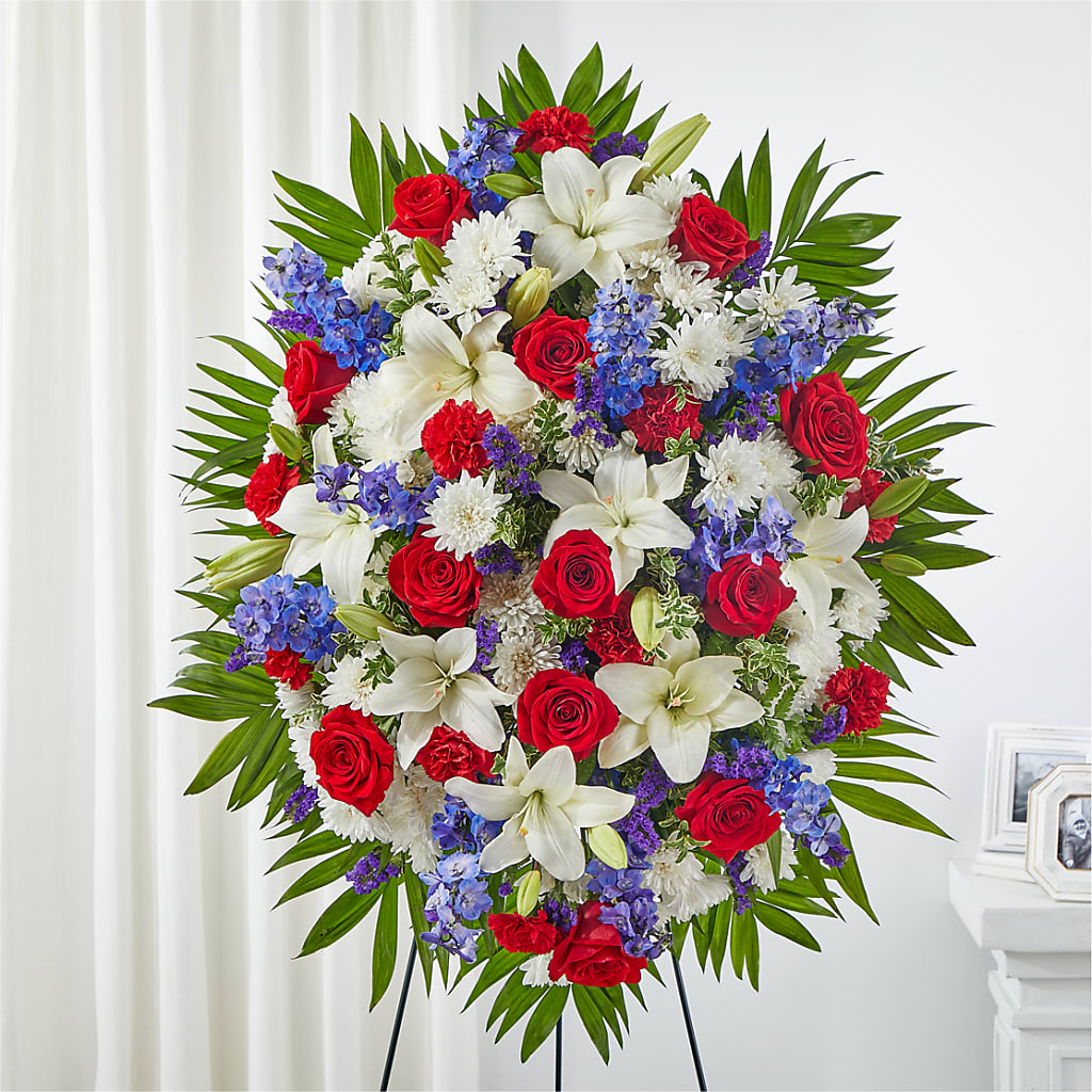 Cherished Service Standing Spray – Petal Palace, Lamesa TX