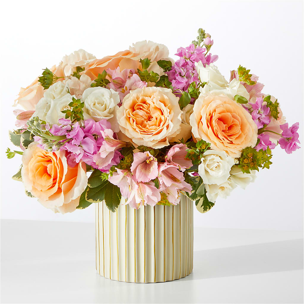Paradise Bouquet with Ivory Vase – Petal Palace, Lamesa TX
