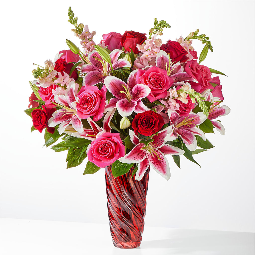 Always You Bouquet with Luxe Swirl Vase – Petal Palace, Lamesa TX
