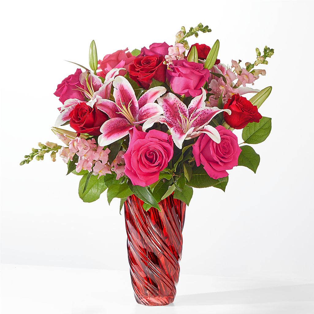 Always You Bouquet with Luxe Swirl Vase – Petal Palace, Lamesa TX