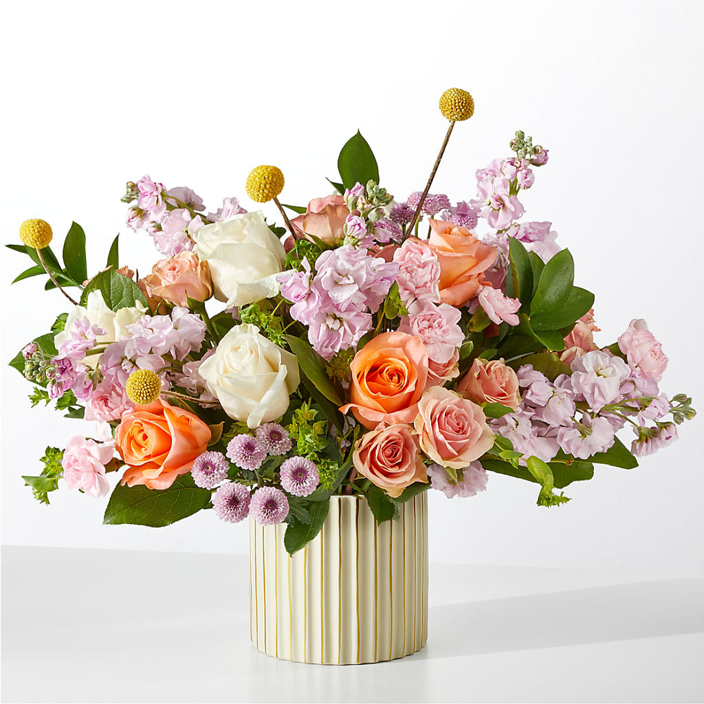 French Market Bouquet with Ivory Vase – Petal Palace, Lamesa TX