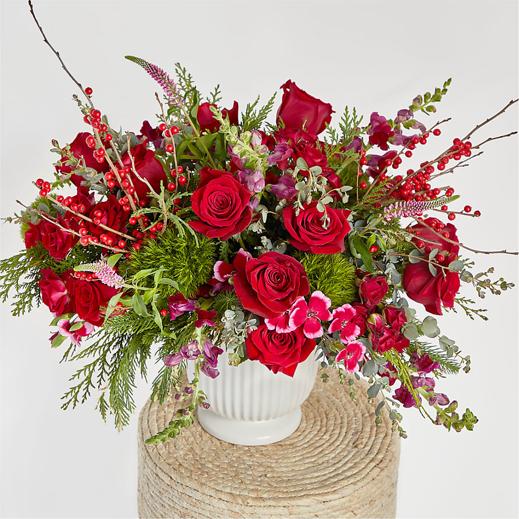 Big Red Bow Bouquet –  Petal Palace, Lamesa TX