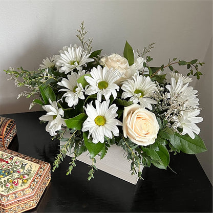 Fresh Linen Box Bouquet –  Petal Palace, Lamesa TX