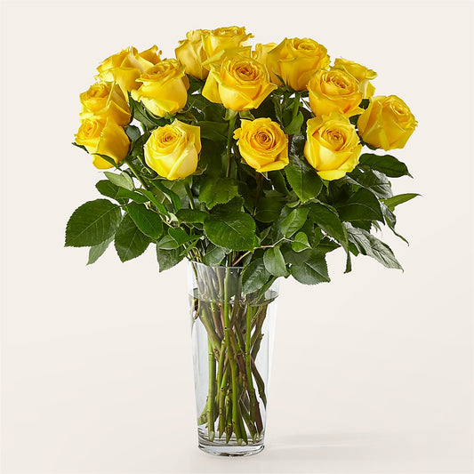 Long Stem Yellow Rose Bouquet –  Petal Palace, Lamesa TX