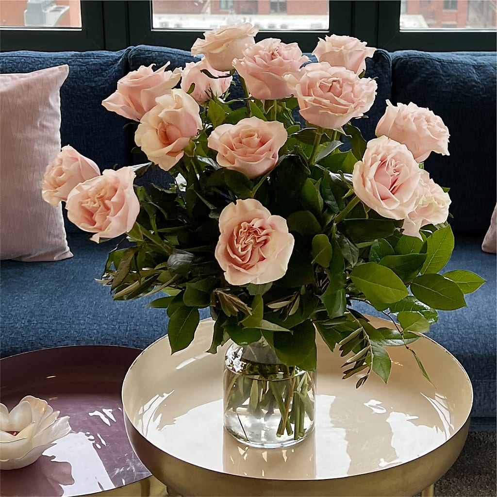 Long Stem Pink Rose Bouquet –  Petal Palace, Lamesa TX