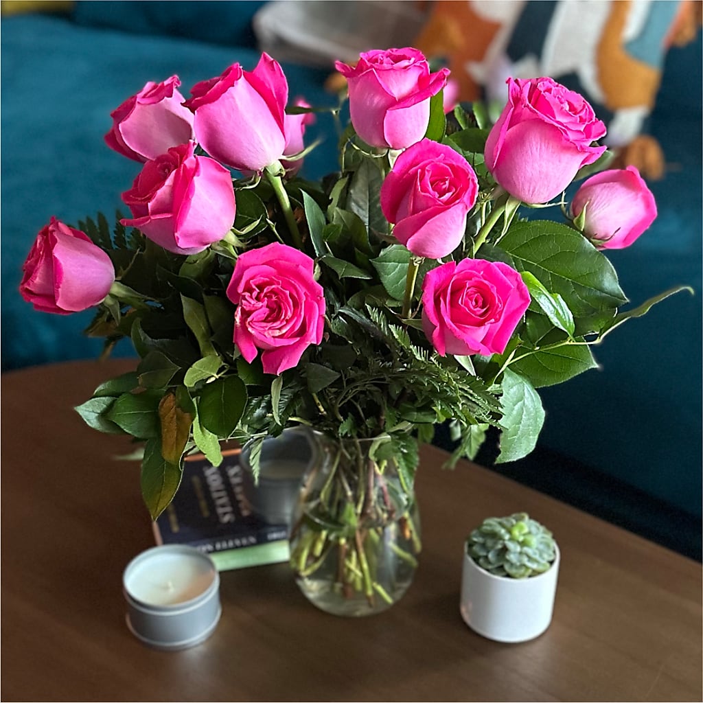 Long Stem Pink Rose Bouquet –  Petal Palace, Lamesa TX
