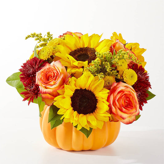 Golden Gourd Pumpkin Bouquet –  Petal Palace, Lamesa TX