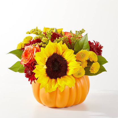Golden Gourd Pumpkin Bouquet –  Petal Palace, Lamesa TX