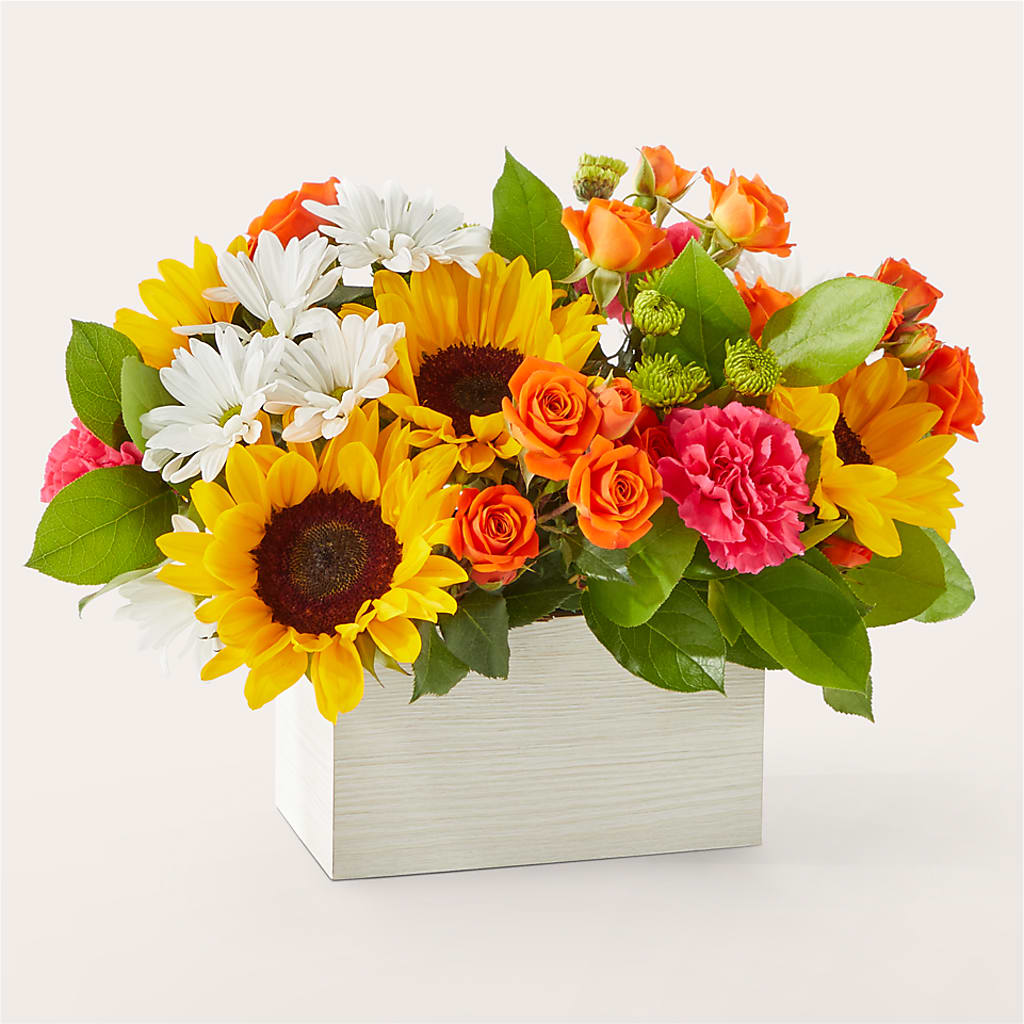 Sun-drenched Blooms Box Bouquet –  Petal Palace, Lamesa TX