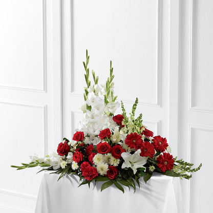 Crimson & White Arrangement –  Petal Palace, Lamesa TX