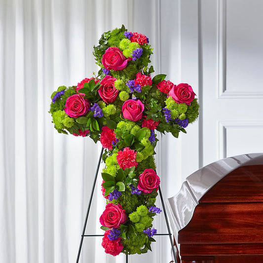 Tribute Rose Floral Cross –  Petal Palace, Lamesa TX