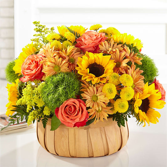Harvest Sunflower Basket –  Petal Palace, Lamesa TX