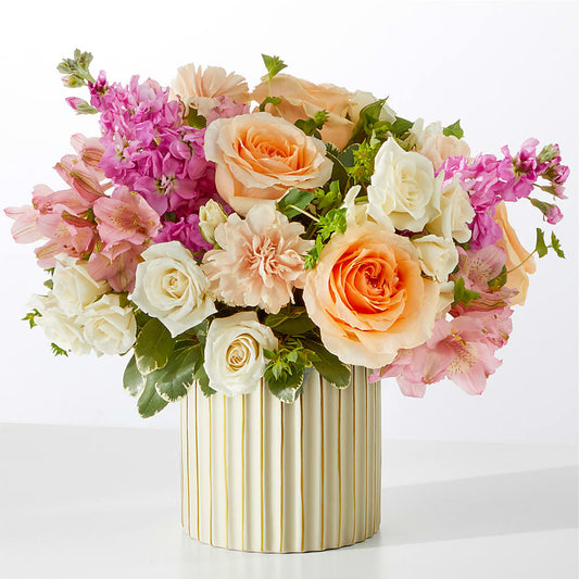 Paradise Bouquet with Ivory Vase –  Petal Palace, Lamesa TX