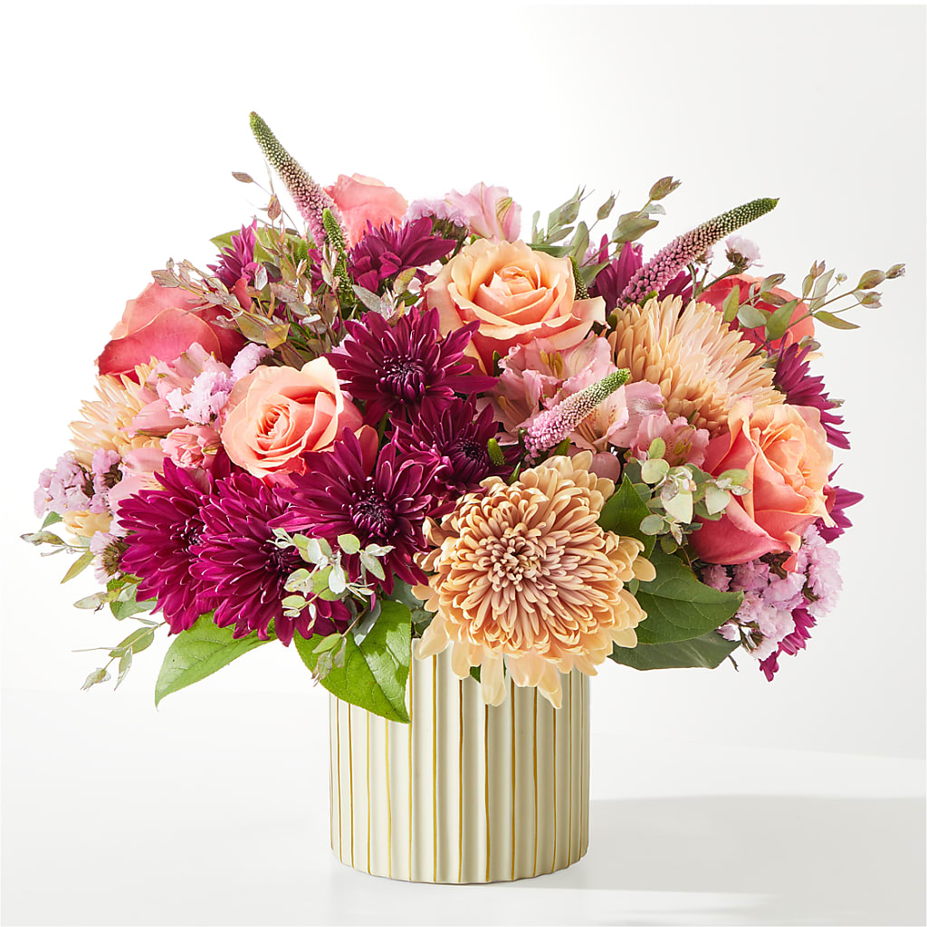 Berry Cobbler Bouquet with Ivory Vase –  Petal Palace, Lamesa TX