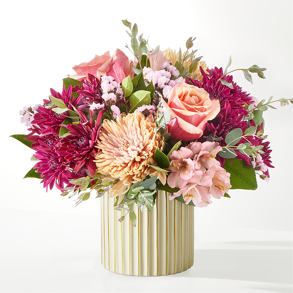 Berry Cobbler Bouquet with Ivory Vase –  Petal Palace, Lamesa TX