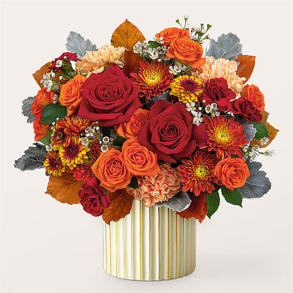 Merlot Bouquet with Ivory Vase –  Petal Palace, Lamesa TX