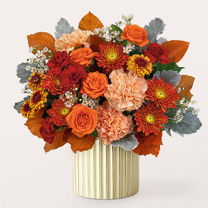 Merlot Bouquet with Ivory Vase –  Petal Palace, Lamesa TX