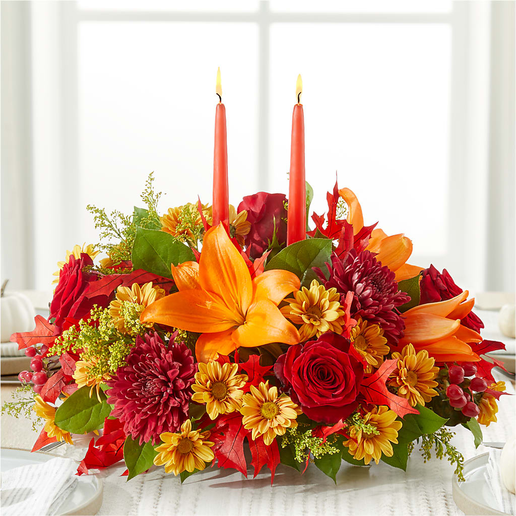 Autumn's Embrace Centerpiece –  Petal Palace, Lamesa TX