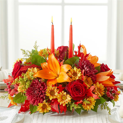 Autumn's Embrace Centerpiece –  Petal Palace, Lamesa TX
