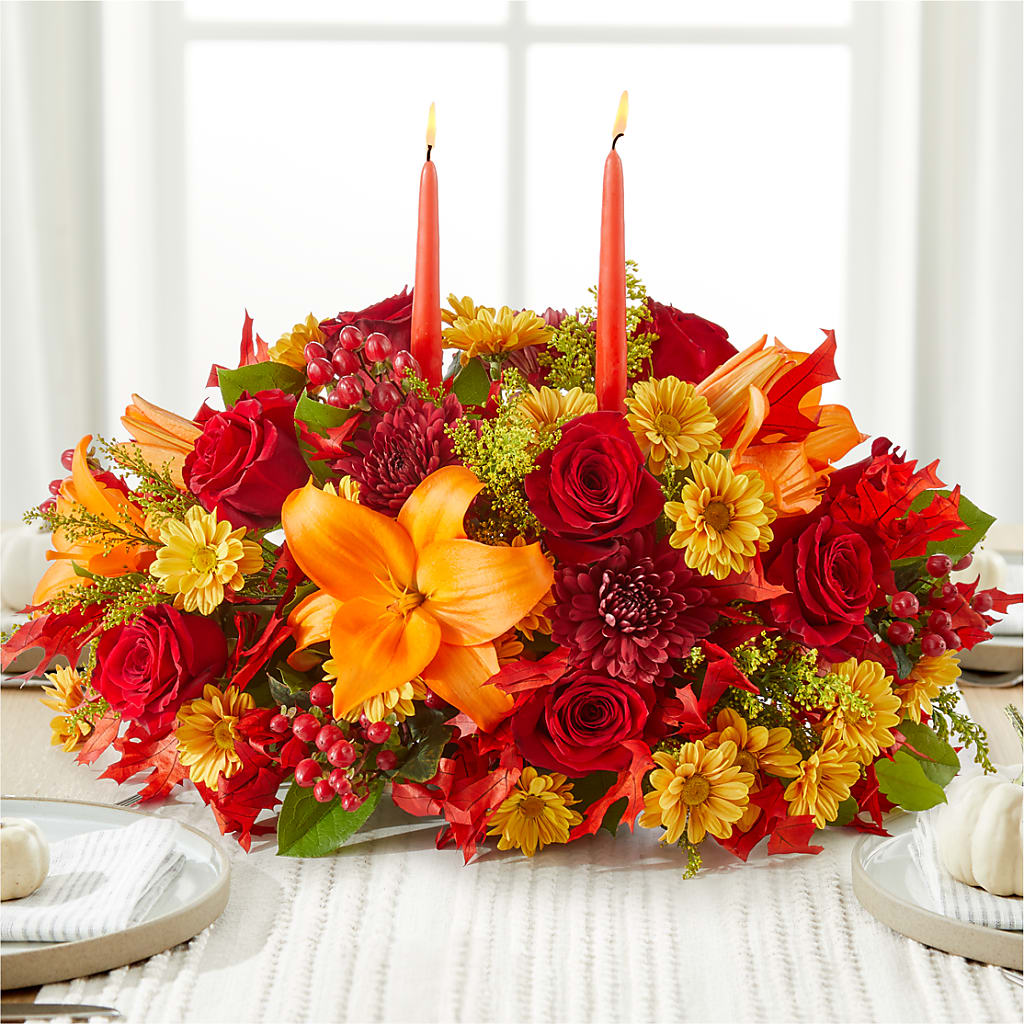 Autumn's Embrace Centerpiece –  Petal Palace, Lamesa TX