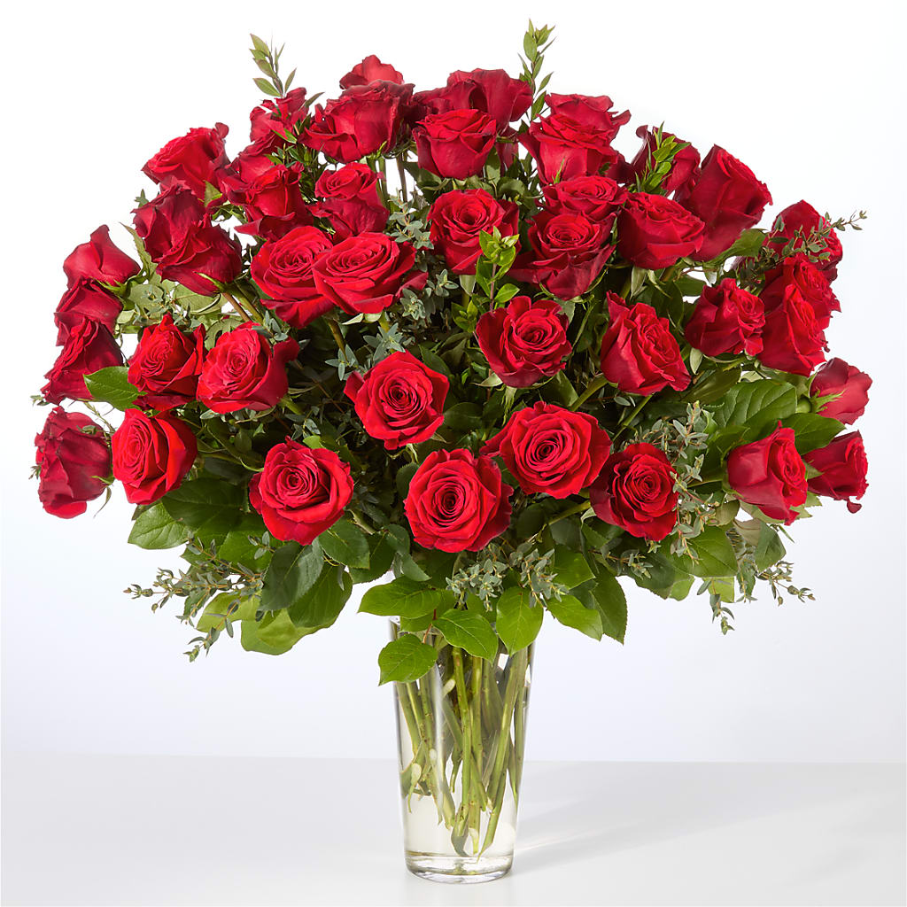 Forever Yours Fifty Stem Red Rose Bouquet –  Petal Palace, Lamesa TX