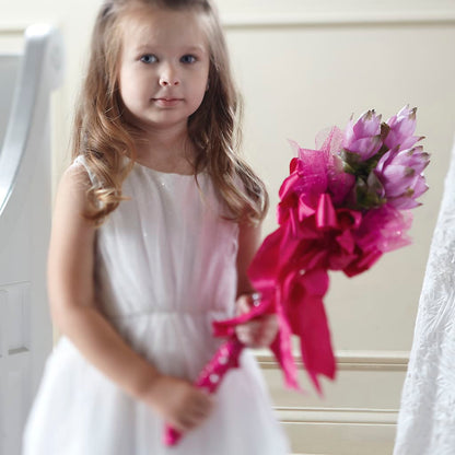 Sparkle Pink Flower Girl Bouquet –  Petal Palace, Lamesa TX